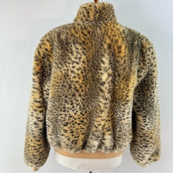 St. John Animal Print Faux Fur Bomber Jacket - Picture 3 of 16